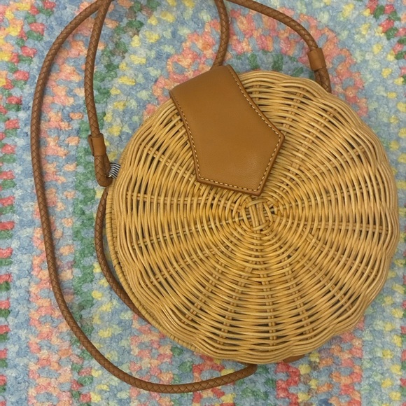 J. McLaughlin Romina Round Basket Wicker Purse, NWT - Picture 9 of 10